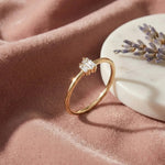14K Yellow Gold Baguette Minimalist Stackable Ring - Promise Band - 12