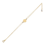 14K Gold Personalized Disc Bracelet – Custom Engraved Coin Charm with Gift Box