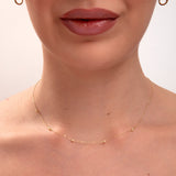 14K Solid Gold Beaded Chain Necklace – Minimalist Everyday Jewelry