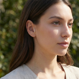 14K Gold Pavé Bar Tragus Stud – Minimalist Flat Back Piercing