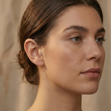 14K Solid Gold Double Crystal Tragus Stud – Minimalist Piercing Earring