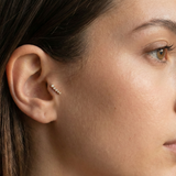 14K Solid Gold Graduated Bezel Tragus Earring – Cartilage Piercing Stud
