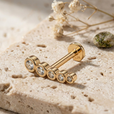 14K Solid Gold Graduated Bezel Tragus Earring – Cartilage Piercing Stud