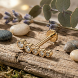 14K Solid Gold Graduated Bezel Tragus Earring – Cartilage Piercing Stud