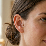 14K Solid Gold Graduated Bezel Tragus Earring – Cartilage Piercing Stud