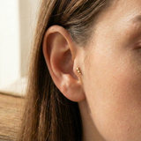 14K Solid Gold Triple Star Tragus Earring – Celestial Cartilage Stud Jewelry