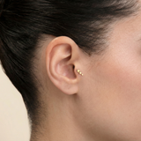14K Solid Gold Triple Star Tragus Earring – Celestial Cartilage Stud Jewelry
