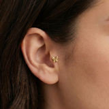 14K Solid Gold Butterfly Tragus Earring – Minimal Cartilage Stud