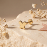 14K Solid Gold Butterfly Tragus Earring – Minimal Cartilage Stud