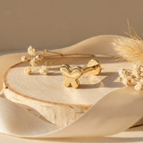 14K Solid Gold Butterfly Tragus Earring – Minimal Cartilage Stud