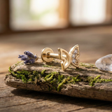 14K Solid Gold Butterfly Tragus Earring – Cartilage Piercing Jewelry