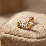 14K Solid Gold Dog Bone Tragus Earring – Pet Lover Cartilage Stud