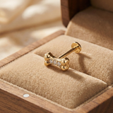 14K Solid Gold Dog Bone Tragus Earring – Pet Lover Cartilage Stud