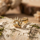 14K Solid Gold Paw Print Tragus Earring – Animal Lover Cartilage Stud