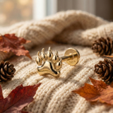 14K Solid Gold Paw Print Tragus Earring – Animal Lover Cartilage Stud