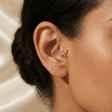 Brinco de Tragus em Ouro Maciço 14K com Borboleta – Joia Delicada para Piercing na Cartilagem