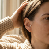 14K Gold Snowflake Tragus Stud – Flat Back Winter Piercing