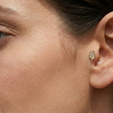 14K Massivgold Blatt Tragus Ohrring – Von der Natur inspirierter Knorpelschmuck