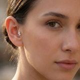 14K Gold Triple Leaf-Cut Flat Back Piercing