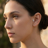 14K Gold Triple Leaf-Cut Flat Back Piercing