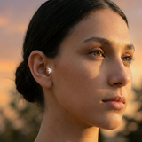 14K Gold Triple Leaf-Cut Flat Back Piercing