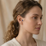 14K Solid Gold Marquise Blue Stone Tragus Earring – Curved Cartilage Stud