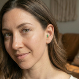 14K Solid Gold Emerald Green Marquise Tragus Earring