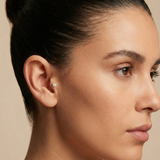 14K Gold Flat Back Tragus Stud Piercing – Round Crystal