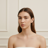 Orecchino a bottone minimalista Tragus in cristallo solido oro 14K BRK2