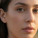 14K Gold Pisces Zodiac Tragus Stud – Flat Back Astrology Piercing