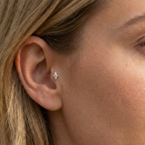 Boucle d'oreille tragus double goutte en or 14 carats – Boucle d'oreille délicate symétrique pour cartilage BRK2
