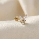 14K Gold Butterfly Tragus Stud Earring – Cartilage Piercing Jewelry