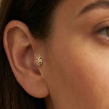 14K Gold Protective Eye Tragus Stud – Flat Back Symbolic Piercing