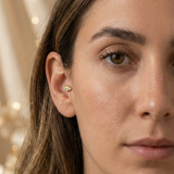 14K Gold Protective Eye Tragus Stud – Flat Back Symbolic Piercing