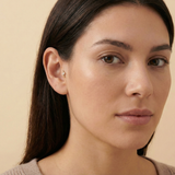 14K Solid Gold Lightning Bolt Tragus Earring – Flat Back Threadless Labret