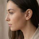 14K Solid Gold Crescent Moon Tragus Earring – Celestial Cartilage Piercing Jewelry