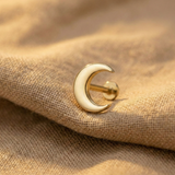 14K Solid Gold Crescent Moon Tragus Earring – Celestial Cartilage Piercing Jewelry