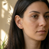 14K Solid Gold Crescent Moon Tragus Earring – Celestial Cartilage Piercing Jewelry