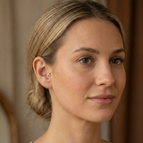 14K Gold Pavé X Cartilage Stud – Flat Back Labret