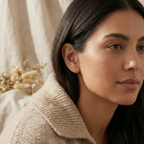 14K Gold Pavé X Cartilage Stud – Flat Back Labret