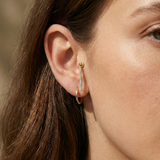 14K Solid Gold Pavé Dangle Bar Tragus Earring – Drop Cartilage Stud