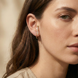 14K Solid Gold Pavé Dangle Bar Tragus Earring – Drop Cartilage Stud