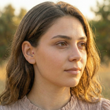 14K Gold Ruby Starburst Cartilage Stud – Flat Back Labret