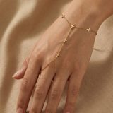 14K Gold Rosary Hand Chain Bracelet – Multi Cross Jewelry for Faith-Inspired Looks