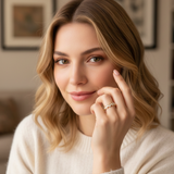 14K Gold Baguette Cluster Ring – Textured Stackable Fine Band