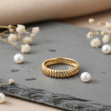 14K Gold Braided Rope Ring – Minimalist Textured Stackable Band  MODEL RESMI UPDATE