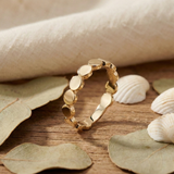 14K Gold Polished Pebble Stackable Ring – Minimalist Everyday Band