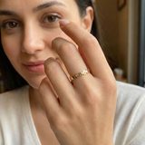 14K Gold Polished Pebble Stackable Ring – Minimalist Everyday Band