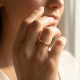 14K Gold Polished Pebble Stackable Ring – Minimalist Everyday Band