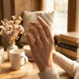 14K Gold Polished Pebble Stackable Ring – Minimalist Everyday Band